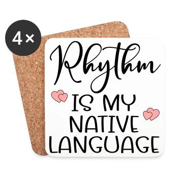 Rhythm Dance Language - Coasters (set of 4) - white - Front