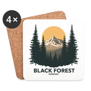 Schwarzwald Black Forest Heritage Badge - Coasters (set of 4) - white - Front