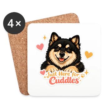 Lapphund finlandais – Juste là pour les câlins - Dessous de verre (lot de 4) - blanc - Devant