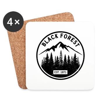 Schwarzwald Badge | Black Forest Vintage - Untersetzer (4er-Set) - Weiß - Vorne