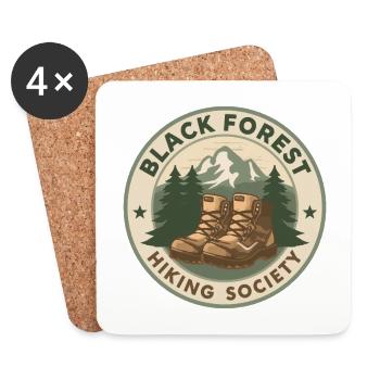 Black Forest Hiking Society | Vintage Badge - Coasters (set of 4) - white - Front