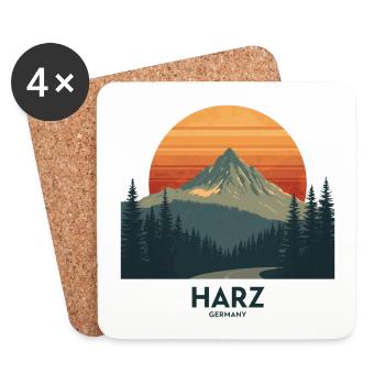 Resin Vintage Sunset | National Park Style - Coasters (set of 4) - white - Front