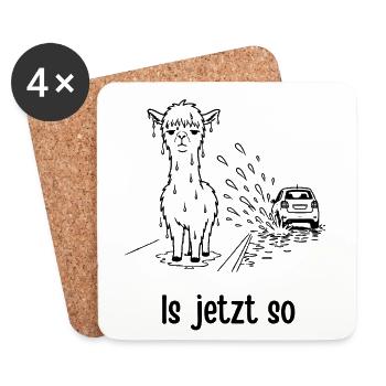 Alpaka – Is jetzt so - Untersetzer (4er-Set) - Weiß - Vorne