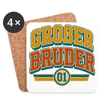 Großer Bruder Retro Typografie - Untersetzer (4er-Set) - Weiß - Vorne