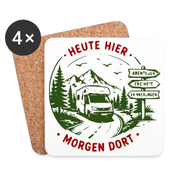 Abenteuer Roadtrip Waldsignale - Untersetzer (4er-Set) - Weiß - Vorne