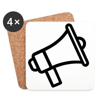 megaphone - Coasters (set of 4) - white - Front