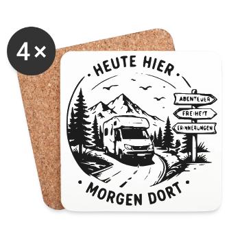 Morgen Dort Abenteuerpfad - Untersetzer (4er-Set) - Weiß - Vorne