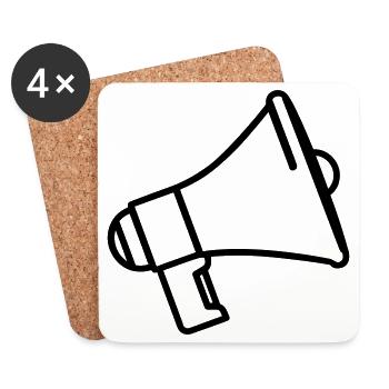 mégaphone - Dessous de verre (lot de 4) - blanc - Devant