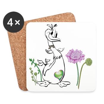Duck in the meadow - Coasters (set of 4) - white - Front