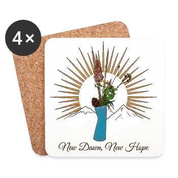 Nouvelle Aube Nouvel Espoir Lever floral - Dessous de verre (lot de 4) - blanc - Devant