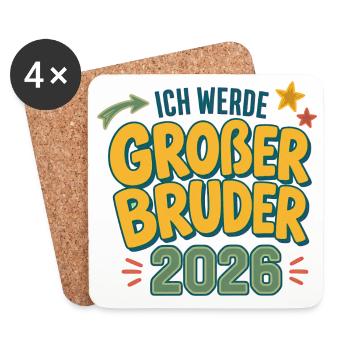 Großer Bruder 2026 - Untersetzer (4er-Set) - Weiß - Vorne
