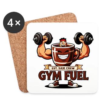 Gym Fuel 5AM Crew Coffee Lifter - Coasters (set of 4) - white - Front