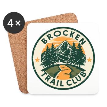 Club de Sentier Brocken | Insigne Vintage en résine - Dessous de verre (lot de 4) - blanc - Devant