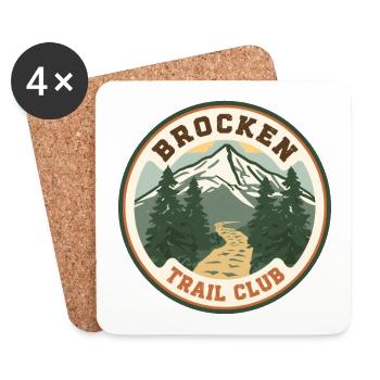 Brocken Trail Club | Resin Vintage Badge - Coasters (set of 4) - white - Front