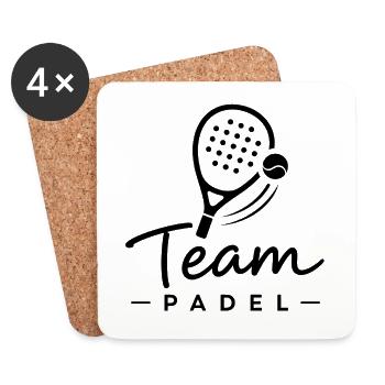 Team PADEL with padel racket - Coasters (set of 4) - white - Front