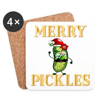 Pickles Frohe Weihnachten - Untersetzer (4er-Set) - Weiß - Vorne