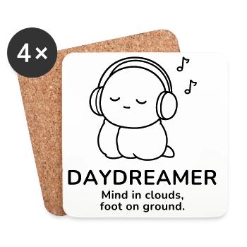 Day Dreamer – Mind in Clouds | Cozy Music Mood - Untersetzer (4er-Set) - Weiß - Vorne