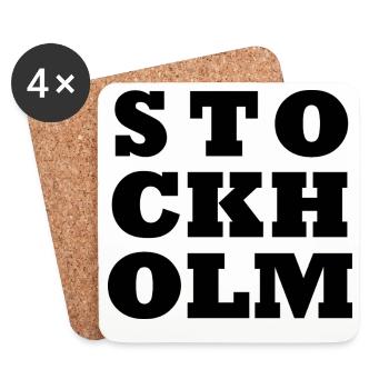 Logo de Stockholm - Dessous de verre (lot de 4) - blanc - Devant