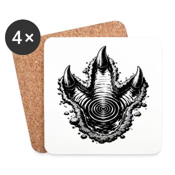 Spiral Three Claws Black - Coasters (set of 4) - white - Front