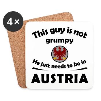Red Eagle Austria on Gray Circle - Coasters (set of 4) - white - Front