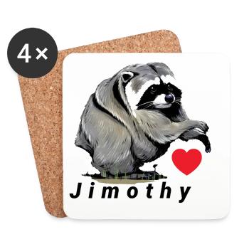 Conception du cœur de Jimothy Suricate - Dessous de verre (lot de 4) - blanc - Devant