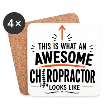 Un cadeau chiropracteur pour le médecin de la colonne vertébrale - Dessous de verre (lot de 4) - blanc - Devant