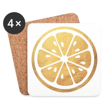 Zitrone Sommer Gold Zitrusfrucht Luxus Dolce Vita - Untersetzer (4er-Set) - Weiß - Vorne
