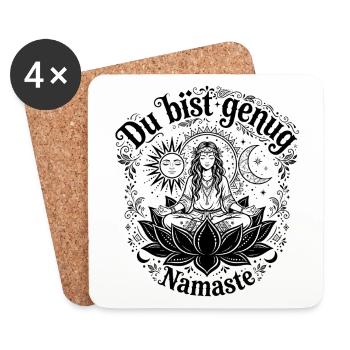 Tu es assez Namasté - Yoga Bohème - Dessous de verre (lot de 4) - blanc - Devant