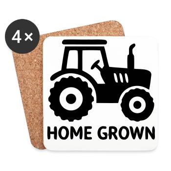 Traktor Home Grown Abzeichen - Untersetzer (4er-Set) - Weiß - Vorne