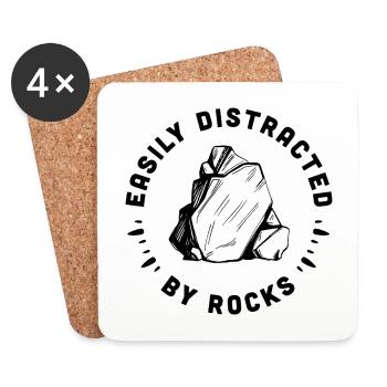 Collectionneur de roches, géologue passionné de roches, humour - Dessous de verre (lot de 4) - blanc - Devant