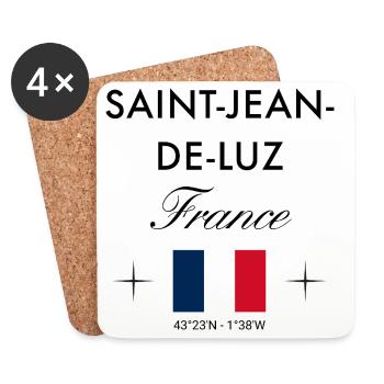 Saint Jean de Luz Frankreich Koordinaten Reise - Untersetzer (4er-Set) - Weiß - Vorne