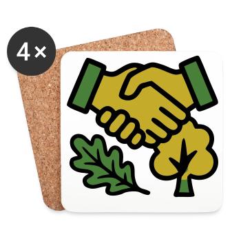 Handshake Nature Forest Logo - Coasters (set of 4) - white - Front