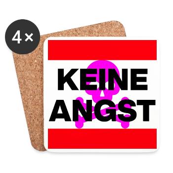 KEINE ANGST NIE WIEDER IST JETZT SKULL PINK NO NZS - Untersetzer (4er-Set) - Weiß - Vorne