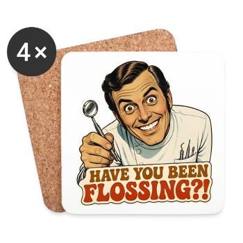 Art drôle de mème rétro de dentiste - Dessous de verre (lot de 4) - blanc - Devant