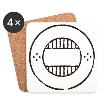 Empty Vintage Postage Stamp Frame Custom Text Temp - Coasters (set of 4) - white - Front