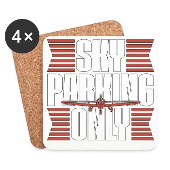Private Pilot Sky Parking Only Aviation Enthusiast - Coasters (set of 4) - white - Front