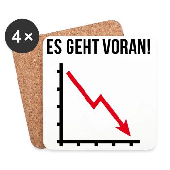 Es Geht Voran! (Fortschritt / No Future / POS 2C) - Untersetzer (4er-Set) - Weiß - Vorne