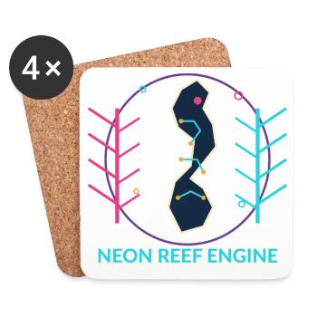 Neon Reef Engine - Coasters (set of 4) - white - Front