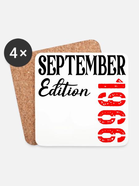 60. Geburtstag September 1966 - Untersetzer (4er-Set) - Weiß
