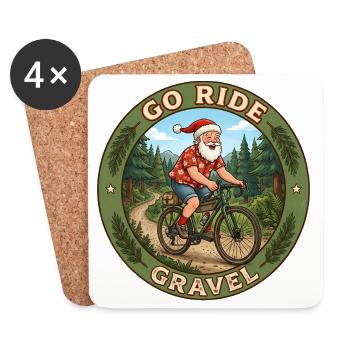 Saint sur un vélo de gravel - Dessous de verre (lot de 4) - blanc - Devant