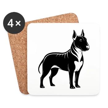 Bull Terriers - Dessous de verre (lot de 4) - blanc - Devant