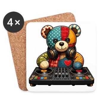 Patchbear DJ Patchwork - Dessous de verre (lot de 4) - blanc - Devant