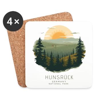Hunsrück National Park | Vintage Landscape - Untersetzer (4er-Set) - Weiß - Vorne