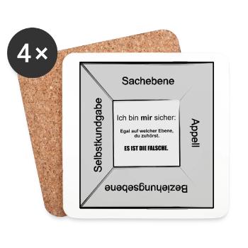 Kommunikationsebene - Untersetzer (4er-Set) - Weiß - Vorne