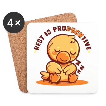 Rest is Producktive - Coasters (set of 4) - white - Front