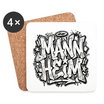 Mannheim Graffiti Hip Hop - Dessous de verre (lot de 4) - blanc - Devant