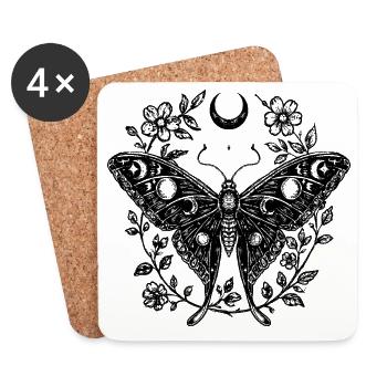MoonLight Moth  - Dessous de verre (lot de 4) - blanc - Devant