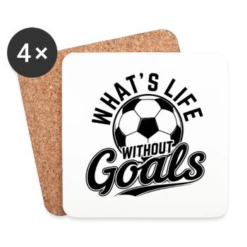 Emblème des buts de football - Dessous de verre (lot de 4) - blanc - Devant