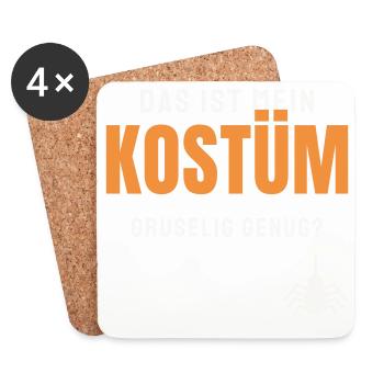 Das ist mein Kostüm Halloween Spruch Gruselig - Untersetzer (4er-Set) - Weiß - Vorne