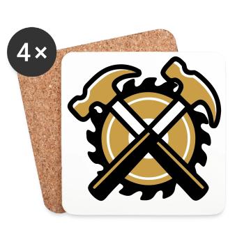 Handwerker Hammer Wappen - Untersetzer (4er-Set) - Weiß - Vorne